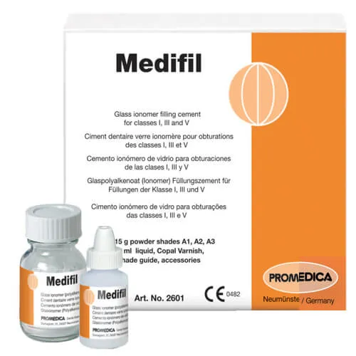 Medifil، أسمنت حشو زجاج أيونومر، متنوع، مسحوق + سائل، مجموعة