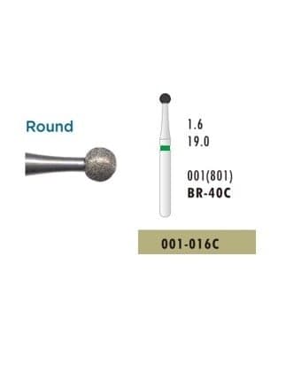 Diamond Bur Br-40C (001-016C), Green, Pack of 5