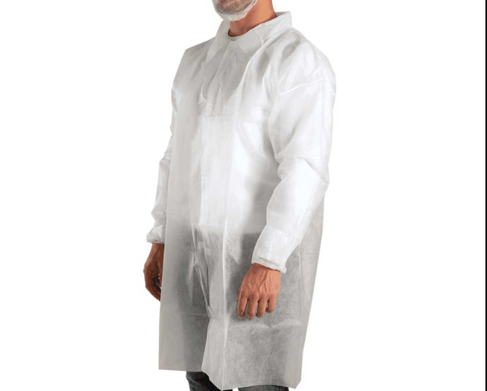 Disposable Lab Coat, White, Pack of 10