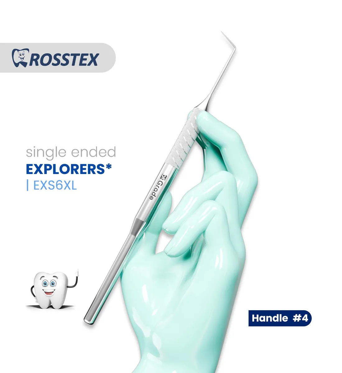 Dental Explorer 6XL, Handle No. 4, Single Ended
