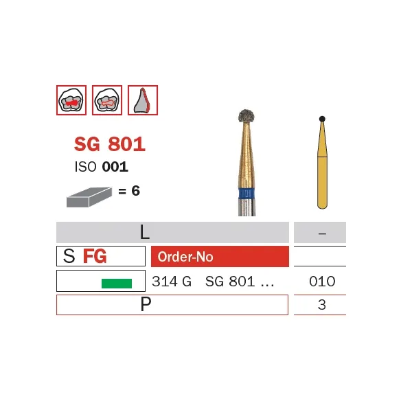 سنبلة ألماسية، FG 010، خشنة، مستديرة (Goldies) ISO #001