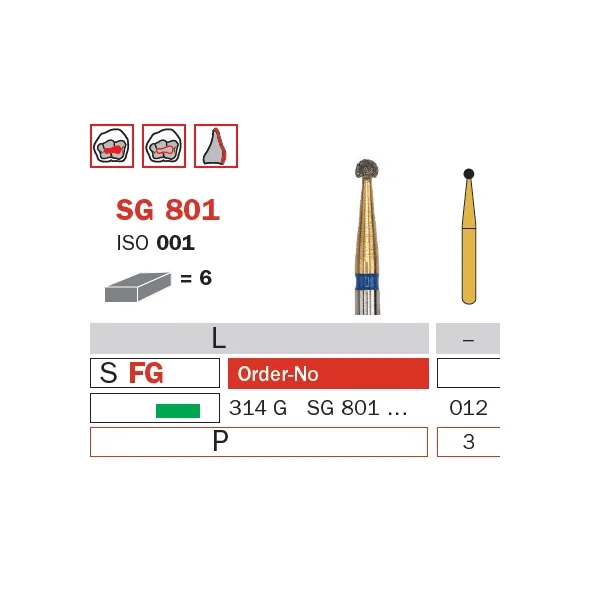 سنابل ألماسية، FG 012، خشن، مستدير (Goldies) ISO #001