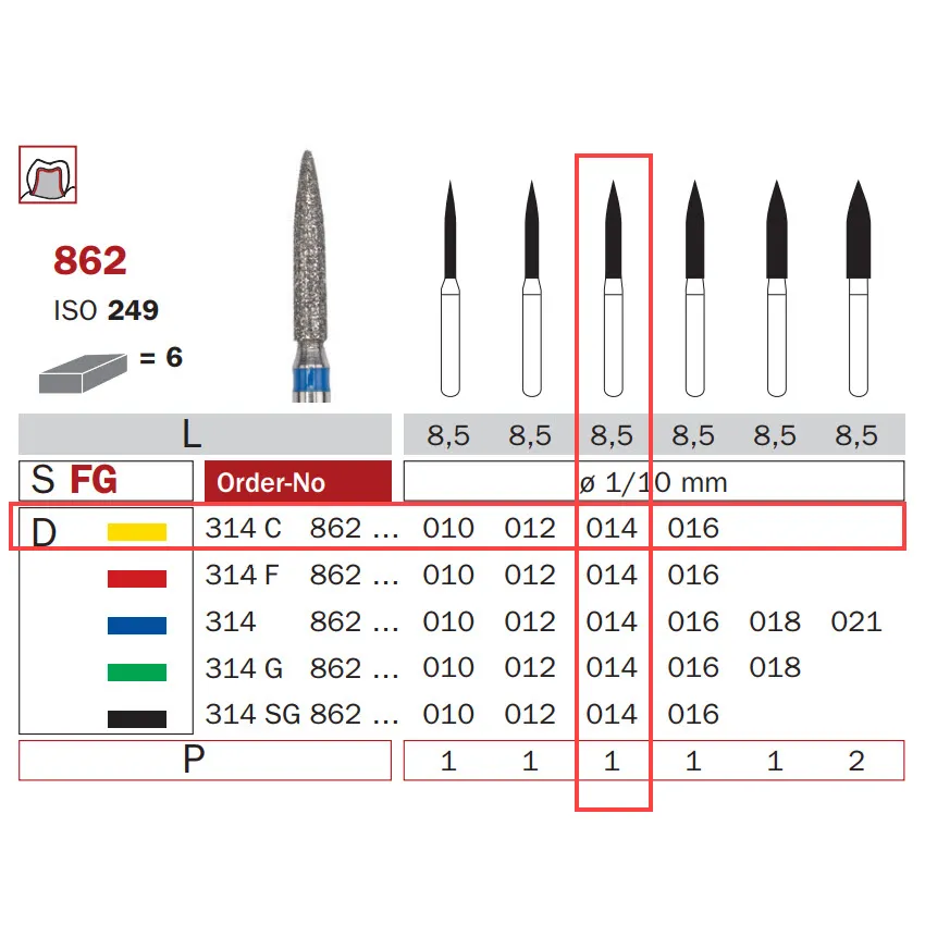 سنبلة ألماسية، FG 014، ناعمة جداً، لهب ISO #249