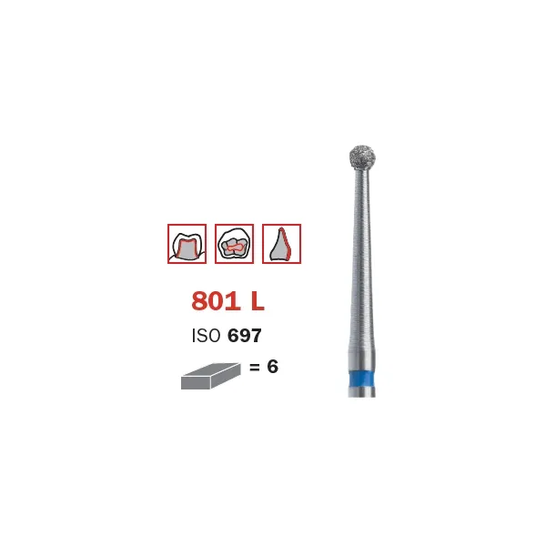 Diamond Bur, FG 016, Coarse, Round Long Neck ISO #697
