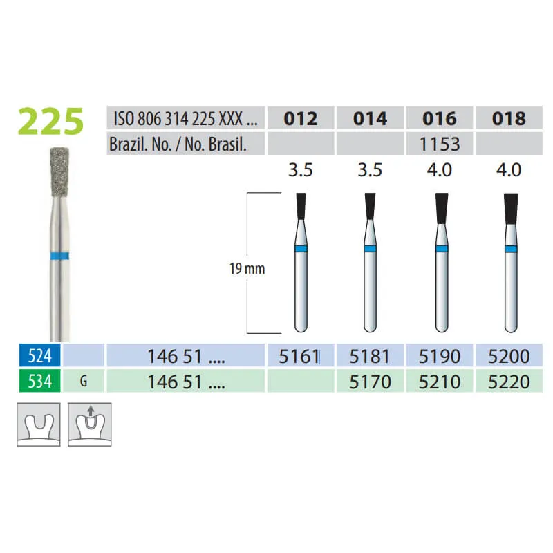 Diamond Burs, Inverted Cone, FG 225-014, Medium