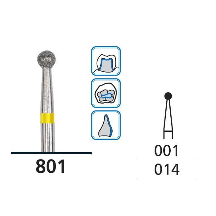 Diamond Burs, Round, X-Fine, FG 014