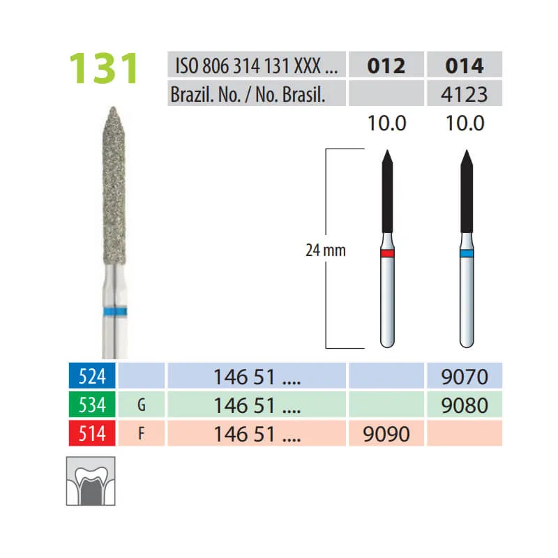 Diamond Burs, Torpedo, FG 131-012, Fine