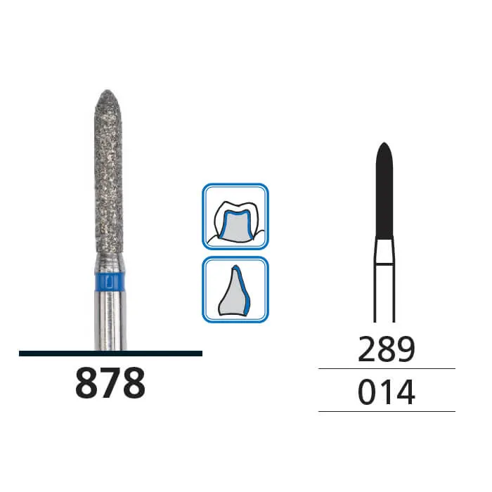 Diamond Burs, Torpedo, Medium, FG 014