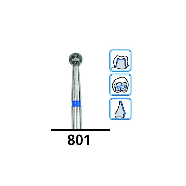 Flat-End Taper Long Diamond Burs F847, Fine Grit, FG-018