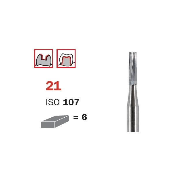 سنبلة جراحية كربيد، FG 012، طويلة جدًا، أسطوانة ISO #021