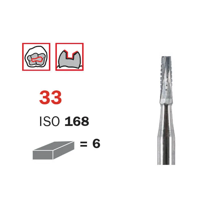 سنبلة كربيد جراحية، FG 016، طويلة جدًا، مخروط مقطوع ISO #033