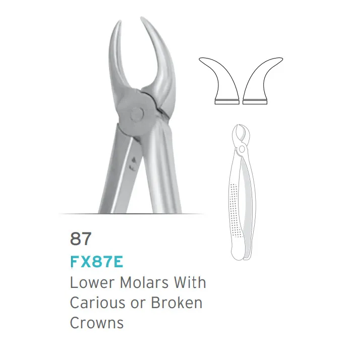 European Style Forceps #87 for Lower Molar with Broken Crown