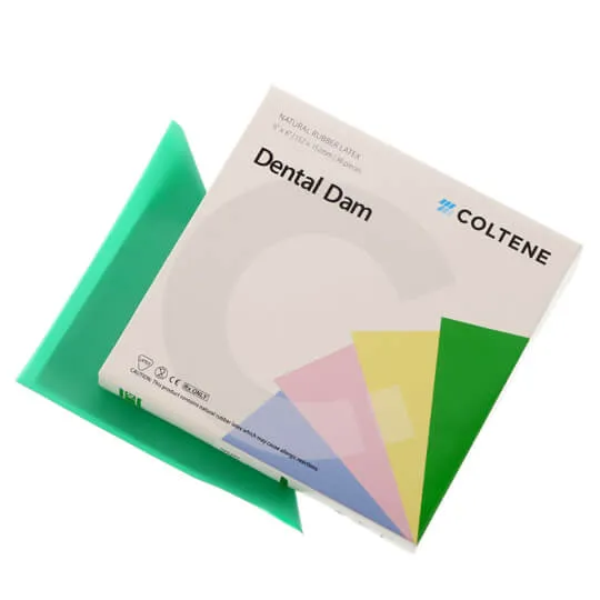 HYGENIC Dental Dam، مقطوع جاهز، متوسط، حجم 5"x5"، أخضر