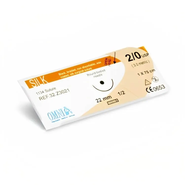 خيط حرير 2/0 دائري، 17mm، 1/2 دائرة دائري
