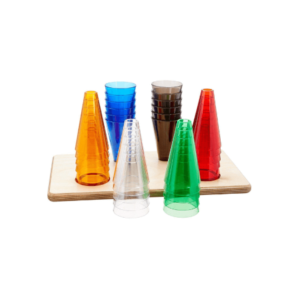 المخاريط الملونة مع القاعدة stacking cones