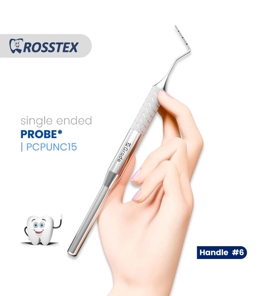Dental Probe, UNC CP-15, Handle No. 6, Single Ended