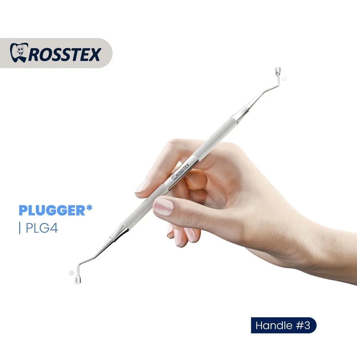 Dental Plugger/Condenser 4, Serrated, 2.8mm–3.1mm, Handle No. 3