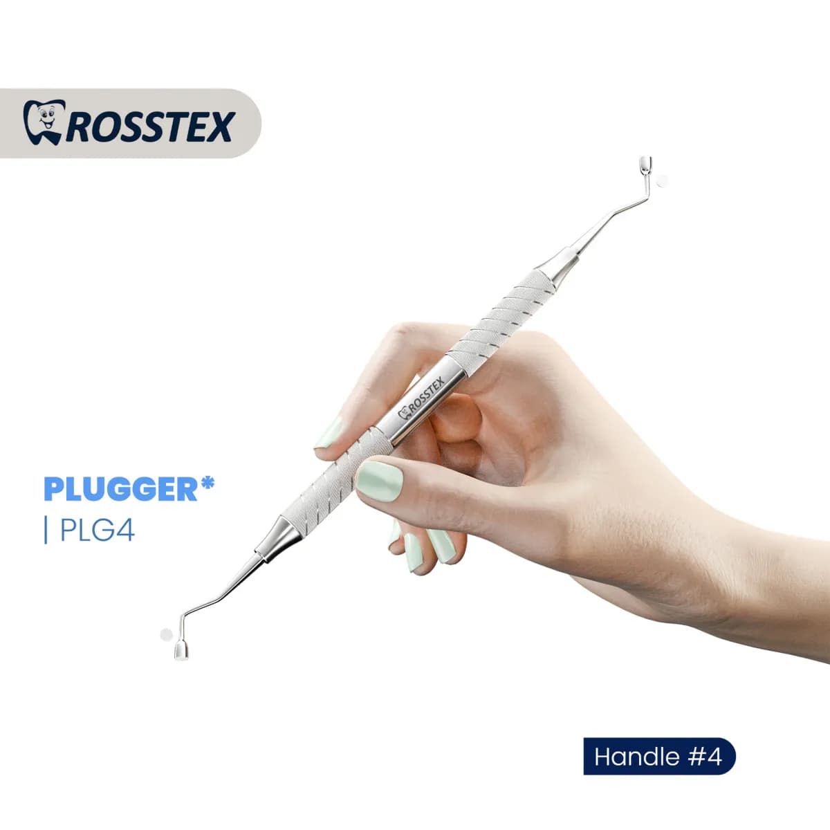 Dental Plugger/Condenser 4, Serrated, 2.8mm–3.1mm, Handle No. 4