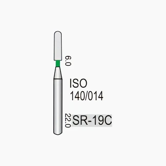 Shoulder Straight Round End Cylinder SR-19C, Coarse Grit, 140/015