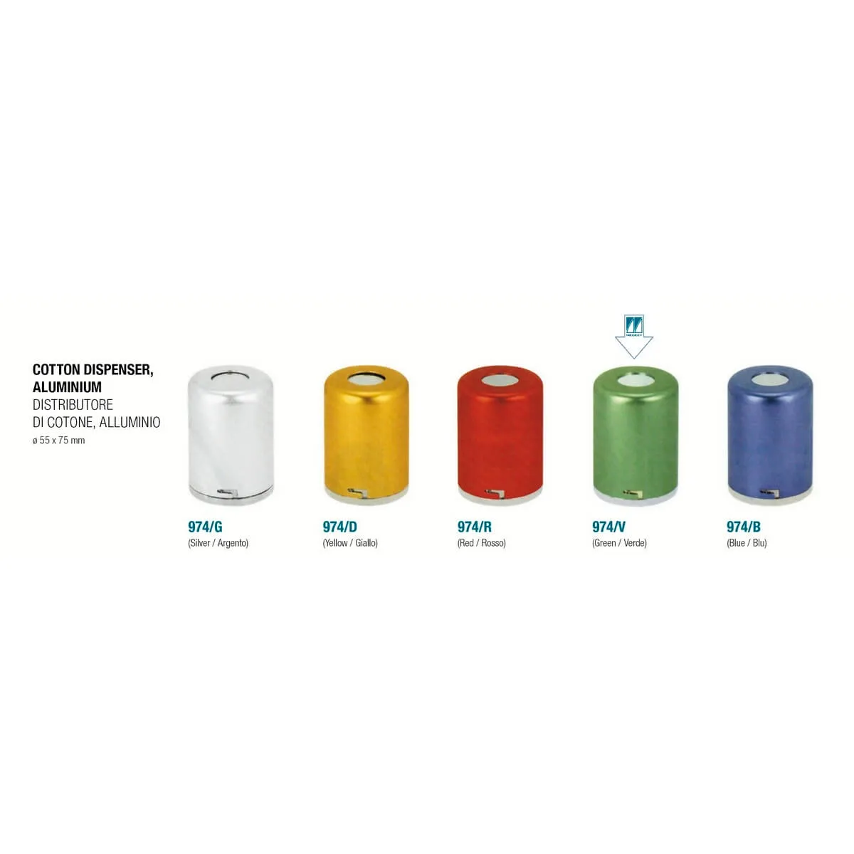 Cotton Dispenser Aluminum Green