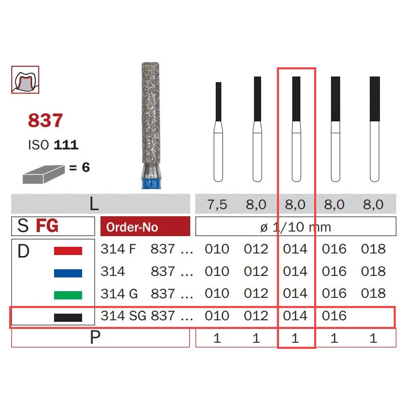 سنبلة ألماسية FG 014 خشنة جدا أسطوانة ISO #111