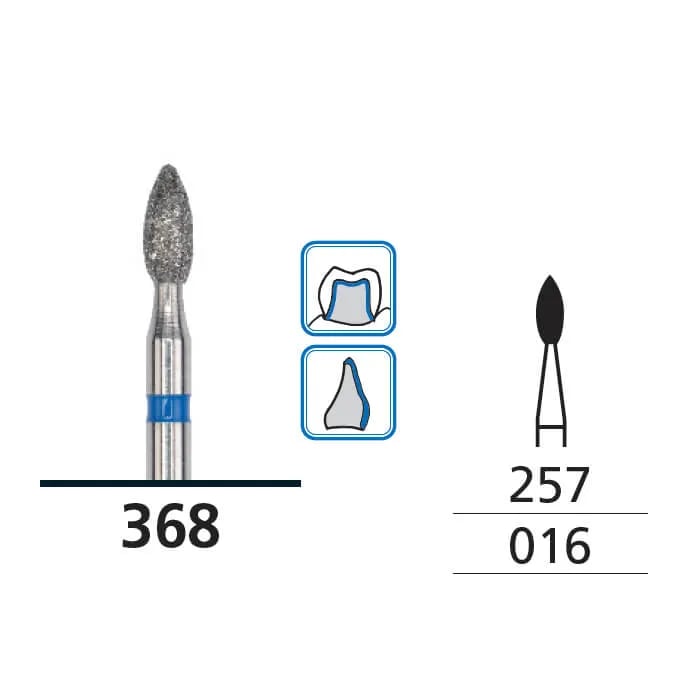 Diamond Burs, Oval Pointed End, Medium, FG 016