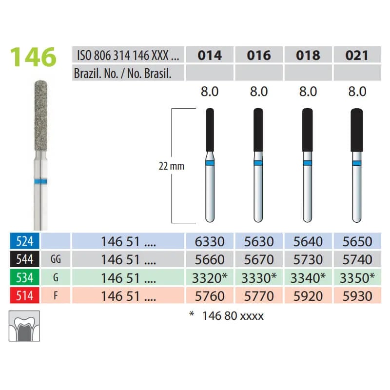 Diamond Burs, Torpedo, FG 146-014, Fine