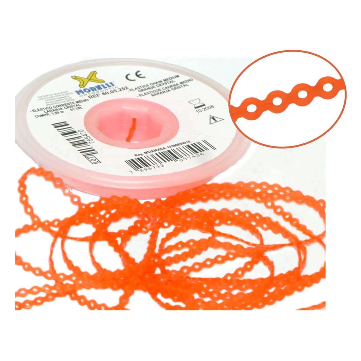 Elastic Chain Medium (Short), Crystal Orange
