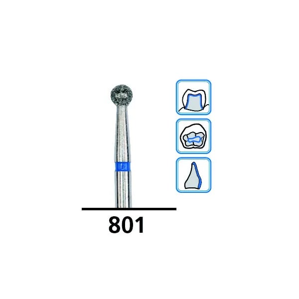 Flat-End Taper Long Diamond Burs C847, Super Fine Grit, FG-012