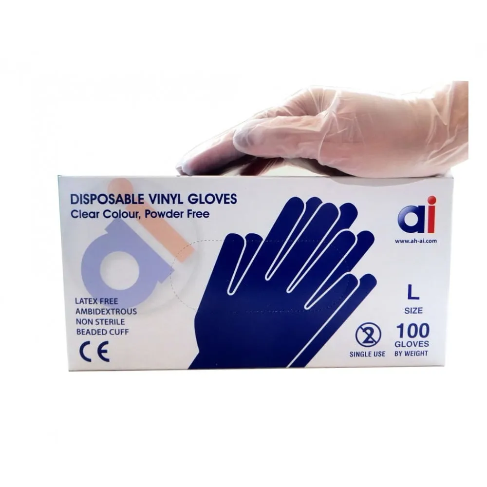 قفازات فحص فينيل، كبيرة، BX/100