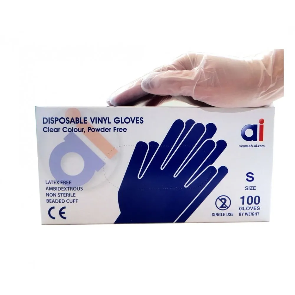 قفازات فحص فينيل، صغيرة، BX/100
