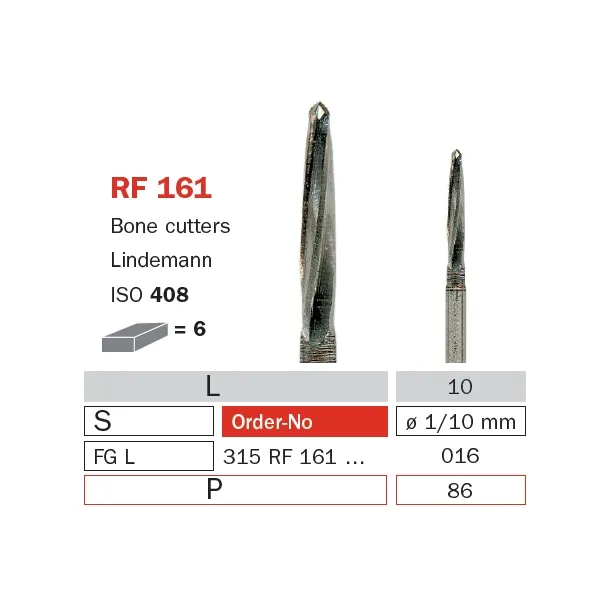 سنابل كربيد جراحية، RA 016، طويلة، قاطع عظم ISO #408
