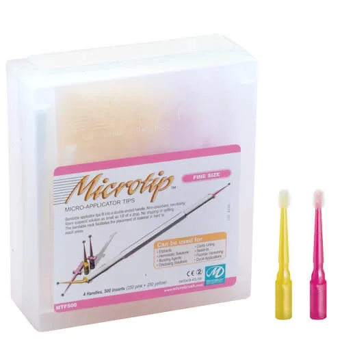 Microtip Applicators، ناعم، 4 مقابض (أصفر ووردي)