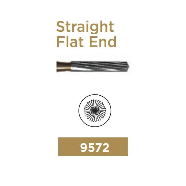 Trimming & Finishing Carbide Bur, Straight Flat End, FG-010, 30 Blades