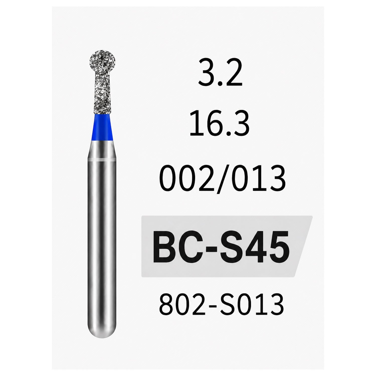 نهاية كرة مع طوق قصير BC-S45، خشونة قياسية، 002/013