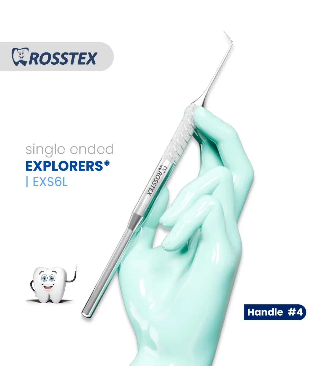 Dental Explorer 6L, Handle No. 4, Single Ended