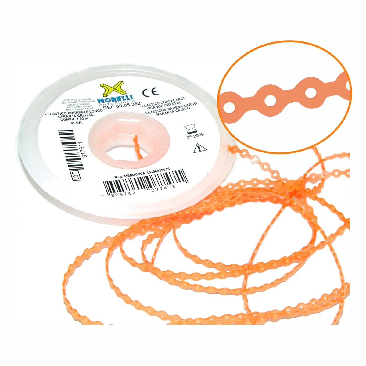 Elastic Chain Long, Crystal Orange