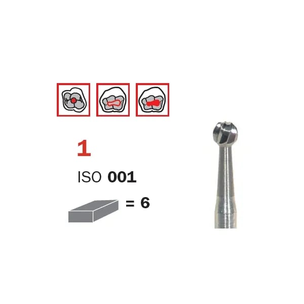 سنبلة كربيد جراحية FG 018 طويلة جدا مستديرة ISO #001